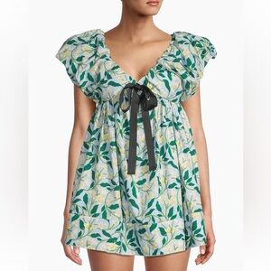 Agua by Agua Bendita Celeste V-Neck Printed Mini Dress